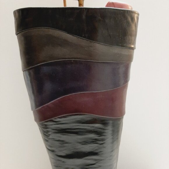 ARNOLD CHURGIN Handmade Colorblock Knee High Tall Boot Genuine Leather Sz US 6.5 - Picture 3 of 15